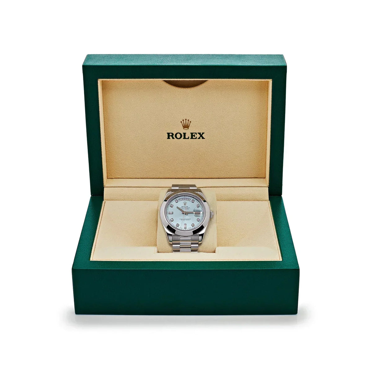 Day-Date II 218206 Platinum Blue Diamond Dial