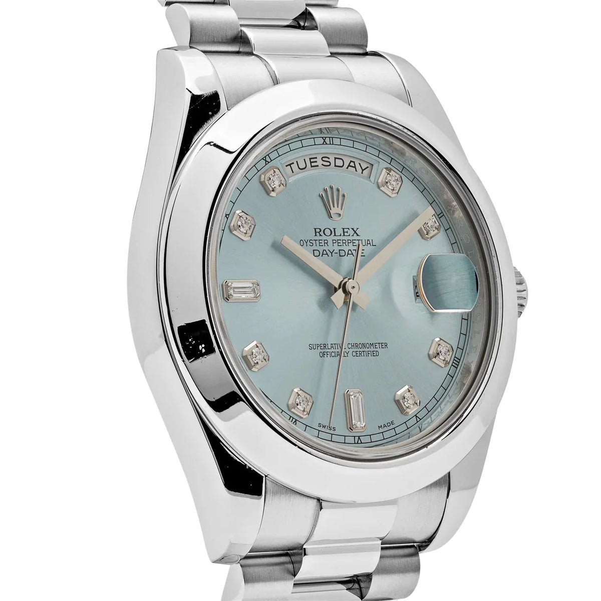 Day-Date II 218206 Platinum Blue Diamond Dial