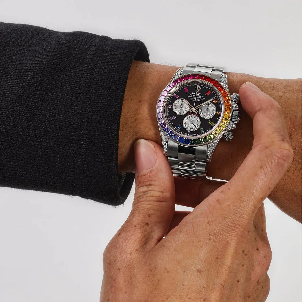 Daytona 116599RBOW 'Rainbow' White Gold Black Dial Sapphire Bezel (2022)