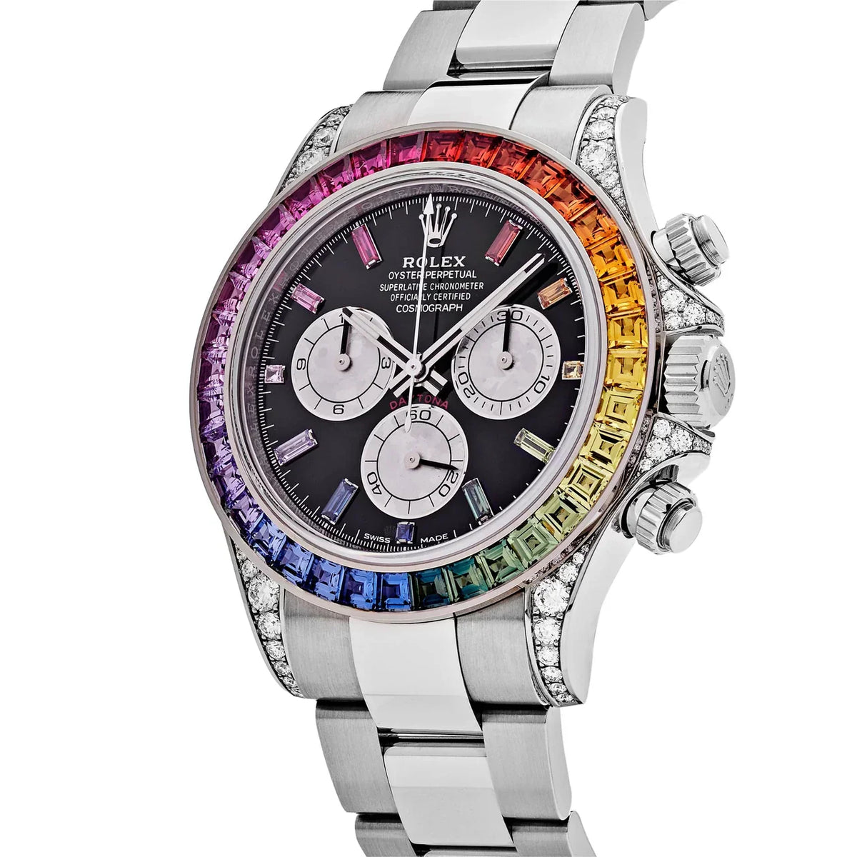 Daytona 116599RBOW 'Rainbow' White Gold Black Dial Sapphire Bezel (2022)