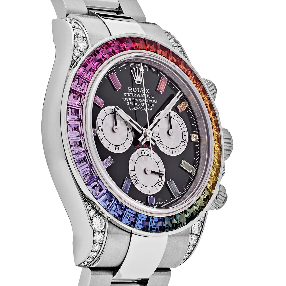 Daytona 116599RBOW 'Rainbow' White Gold Black Dial Sapphire Bezel (2022)