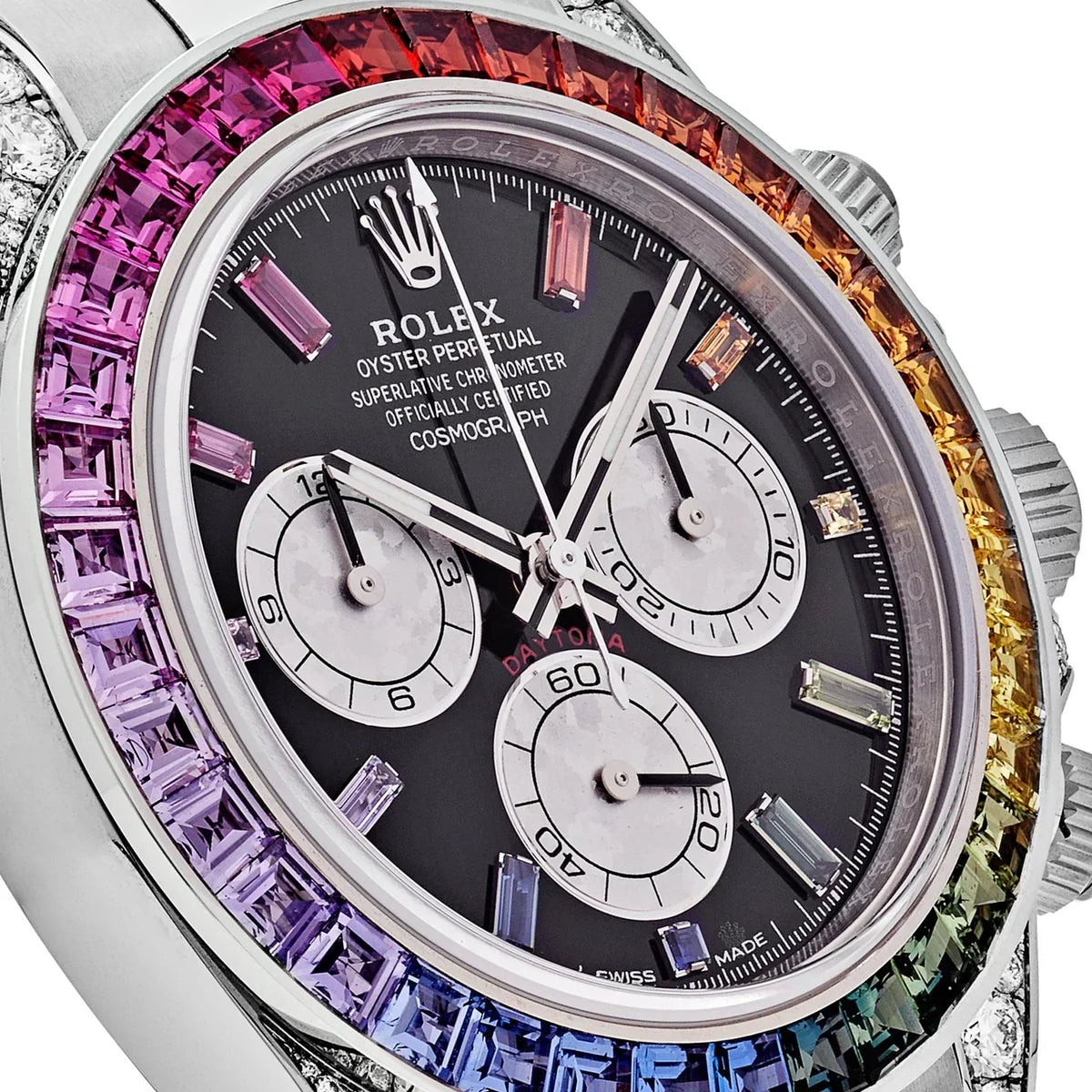 Daytona 116599RBOW 'Rainbow' White Gold Black Dial Sapphire Bezel (2022)