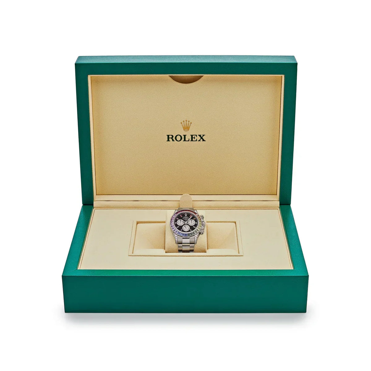 Daytona 116599RBOW 'Rainbow' White Gold Black Dial Sapphire Bezel (2022)