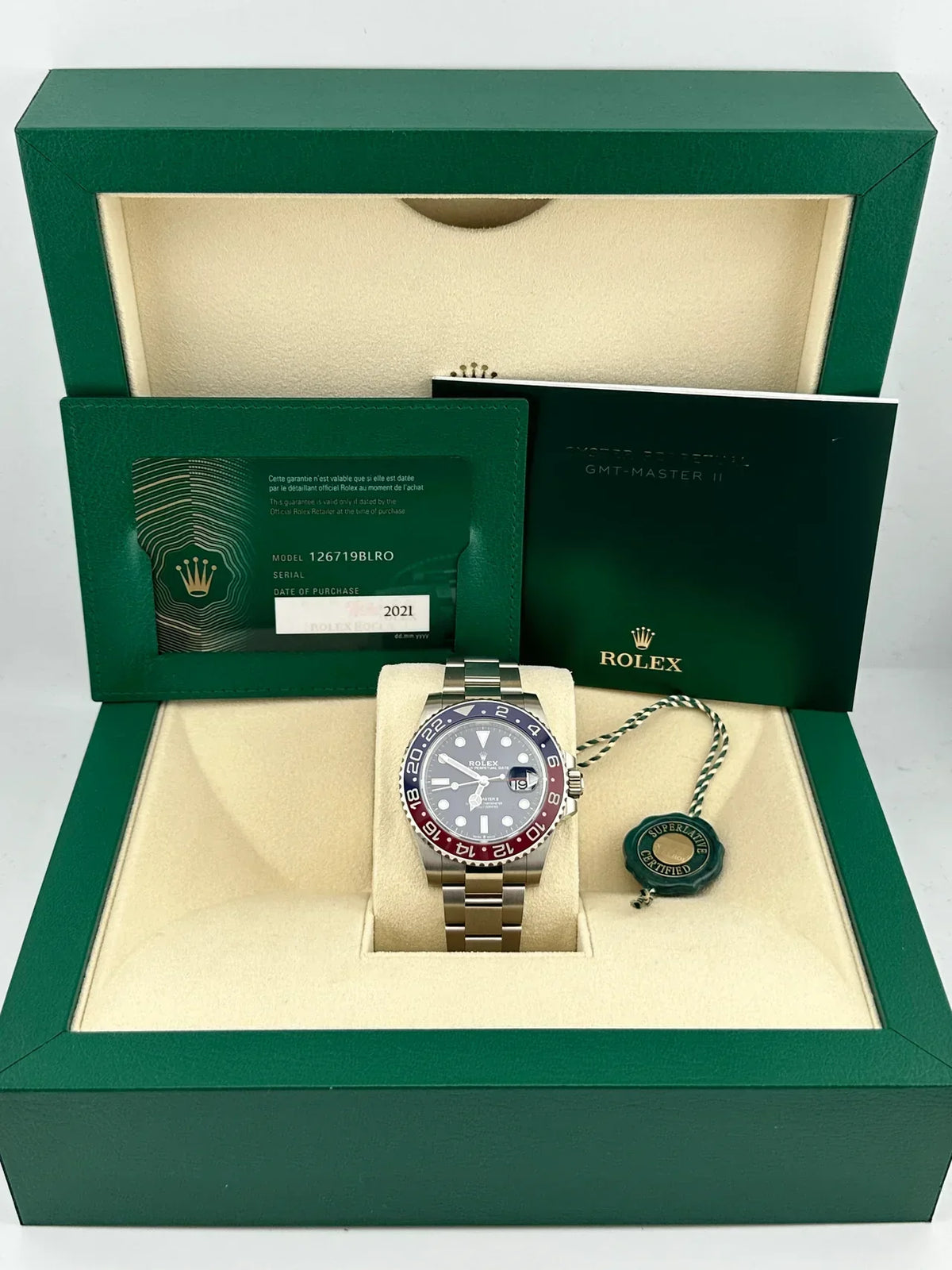 GMT-Master II 126719BLRO 'Pepsi' White Gold Blue Dial (2021)