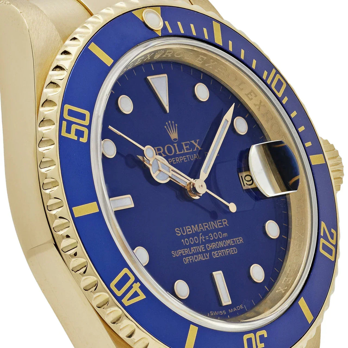 Submariner Date 16618LB Yellow Gold Blue Dial