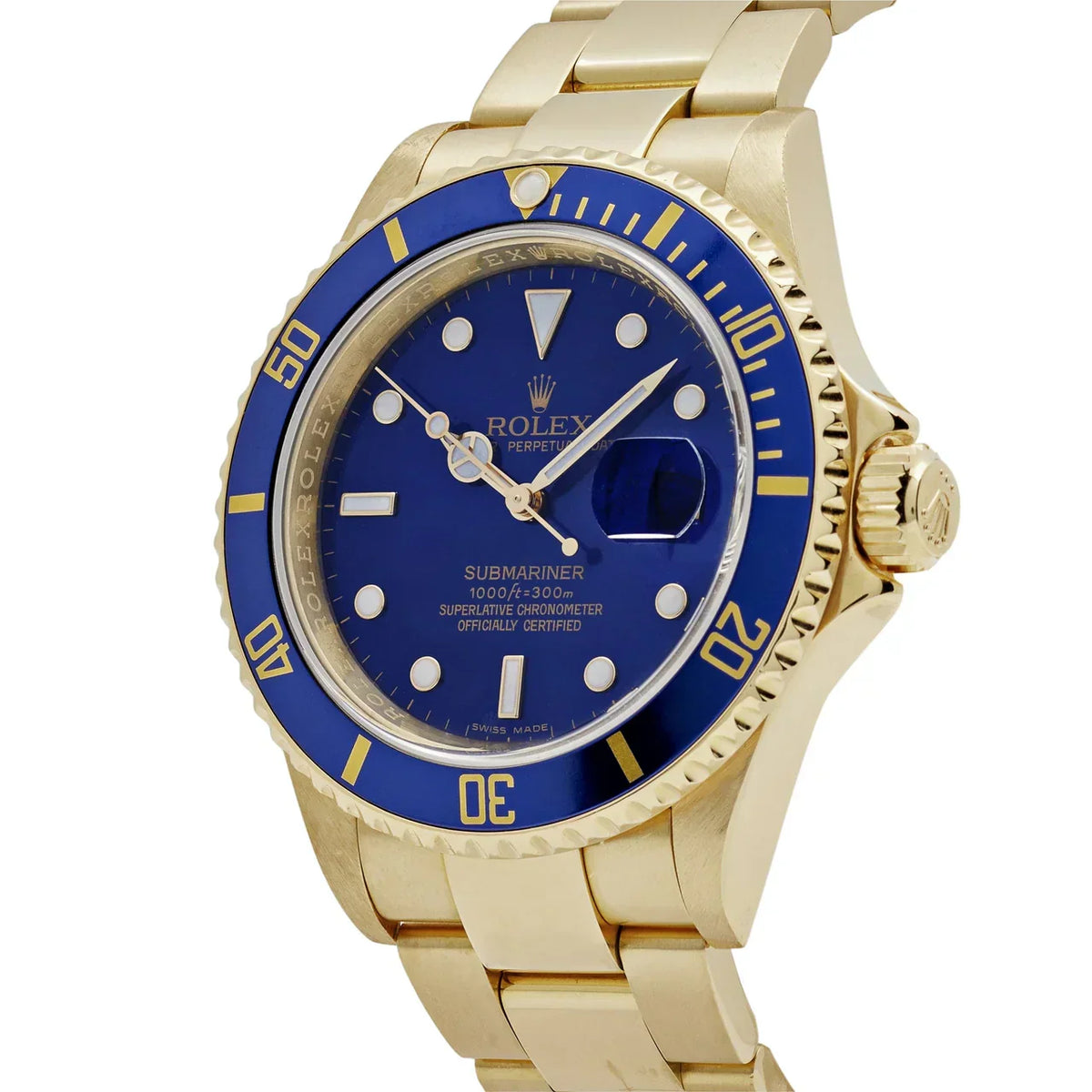 Submariner Date 16618LB Yellow Gold Blue Dial