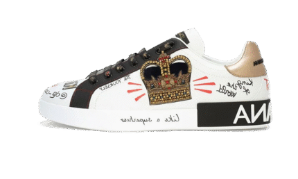 Portofino sneakers in printed nappa calfskin with patch White