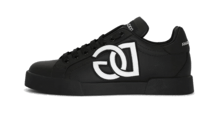 Calfskin Portofino sneakers with DG logo Black