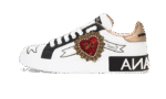 Calfskin Portofino sneakers with embroidery White