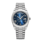 Day-date platinum blue dial 40mm