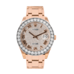 Date just pearlmaster diamond paved 39mm