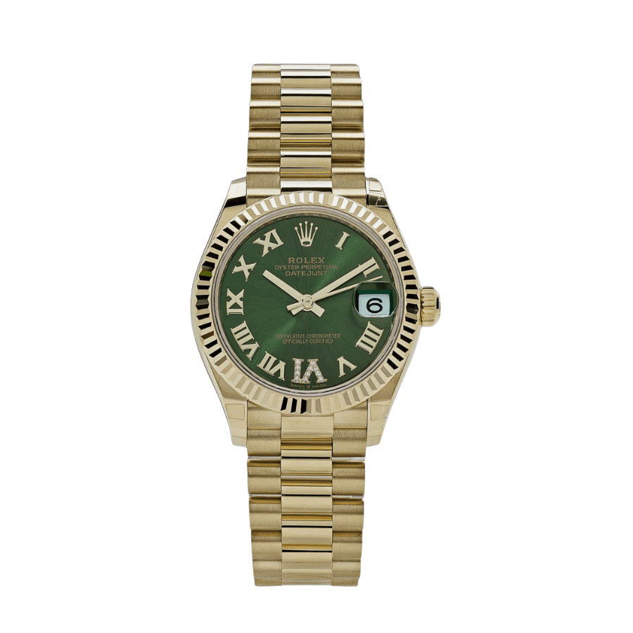 15-Rolexdatejustladiesyellowgolddiamondgreendial31mm.png Date just ladies yellow gold diamond green dial 31mm - Image 1