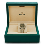 Date just ladies yellow gold diamond green dial 31mm - Image 4