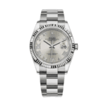 Date just white gold silver dial 36mm