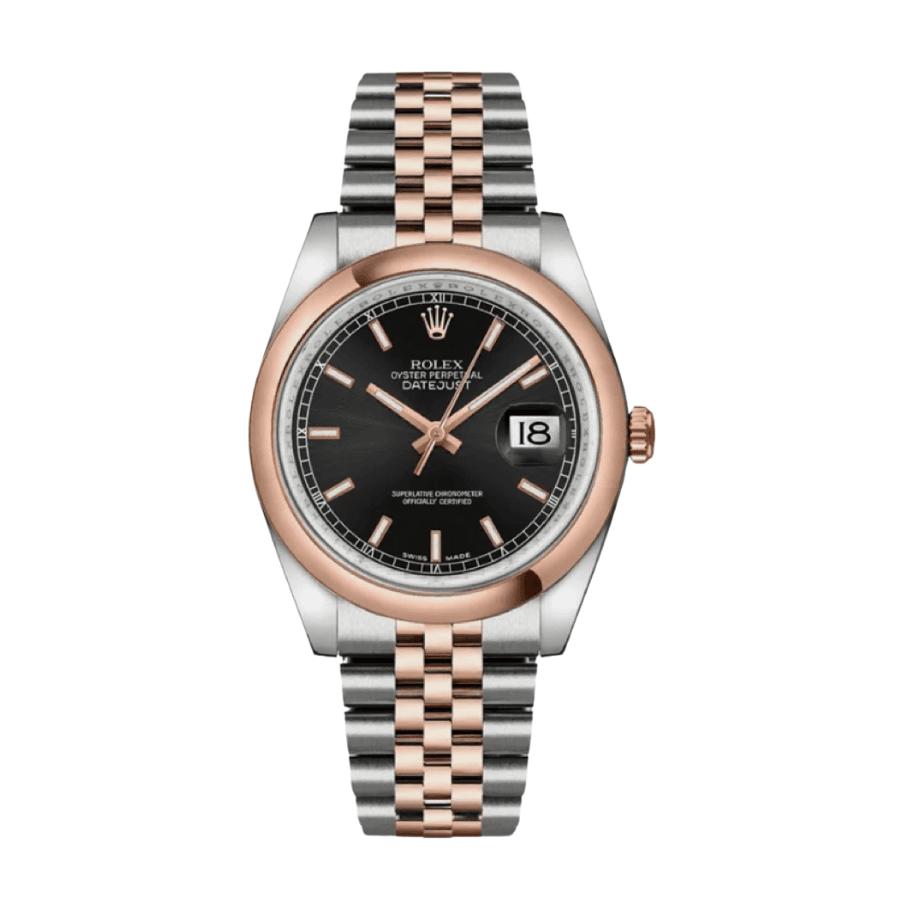 25-datejuststeelrosegoldblackdial36mm.png Date just steel rose gold black dial 36mm - Image 1