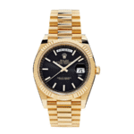 Day-date yellow gold black diagonal dial 40mm