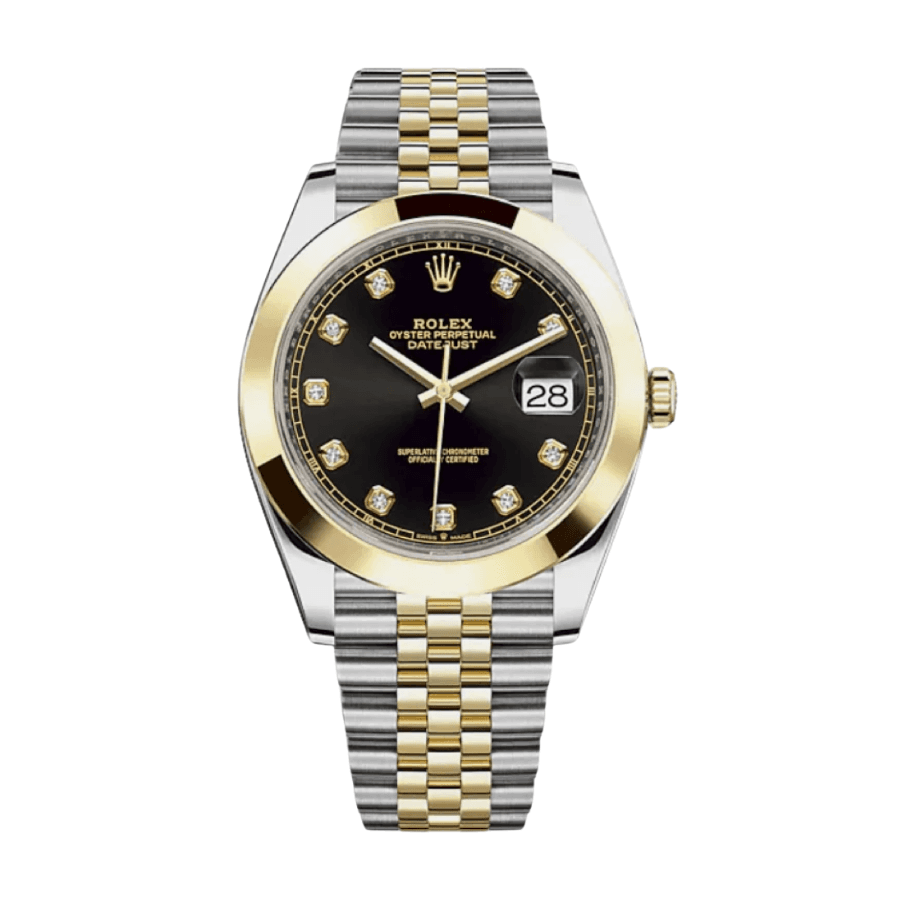 29-datejustyellowgoldblackdiamonddial41mm.png Date just yellow gold black diamond dial 41mm - Image 1