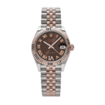 Date just ladies rose gold roman chocolate dial 31mm