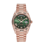 Day-date rose gold olive green dial 40mm