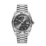 Day-date white gold rhodium grey dial 40mm