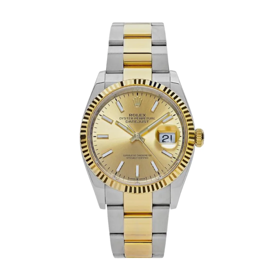42-datejustyellowgoldchampagnedial41mm.png Date just yellow gold champagne dial 41mm - Image 1