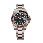 Gmt-master ii rose gold stainless black dial 40mm