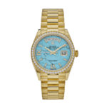 Day-date yellow gold turquoise diamond dial 36mm