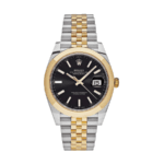 Date just yellow gold black dial 41mm