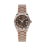 Date just ladies rose gold diamond chocolate dial 31mm