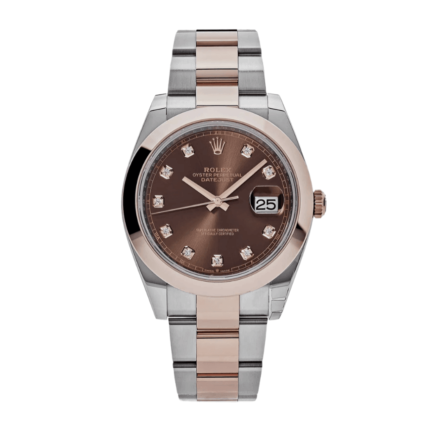 60-datejustrosegoldchocolatediamonddial41mm.png Date just rose gold chocolate diamond dial 41mm - Image 1