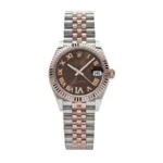 Date just ladies rose gold roman chocolate dial 31mm