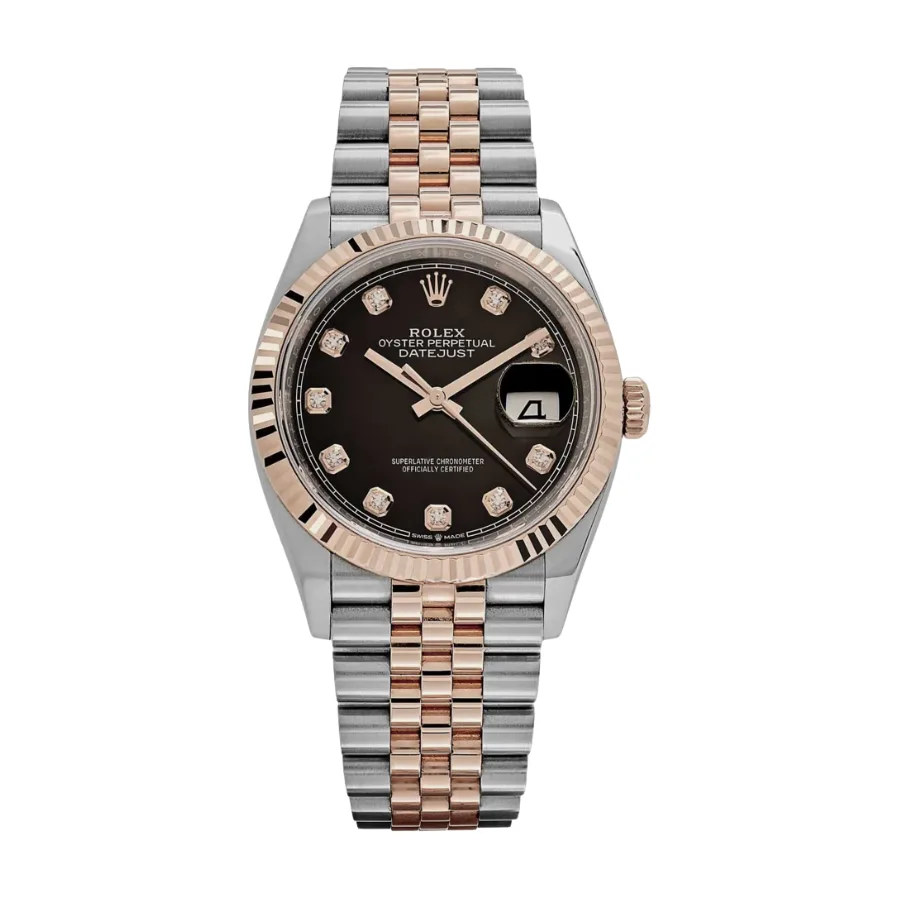 Date just rose gold black diamond dial 36mm - Image 1