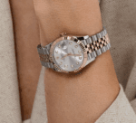 Date just ladies rose gold silver diamond dial 31mm - Image 2