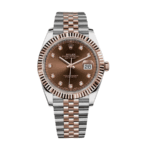 Date just rose gold chocolate diamond dial 41mm