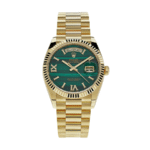 Day-date gold green malachite roman diamond dial 36mm