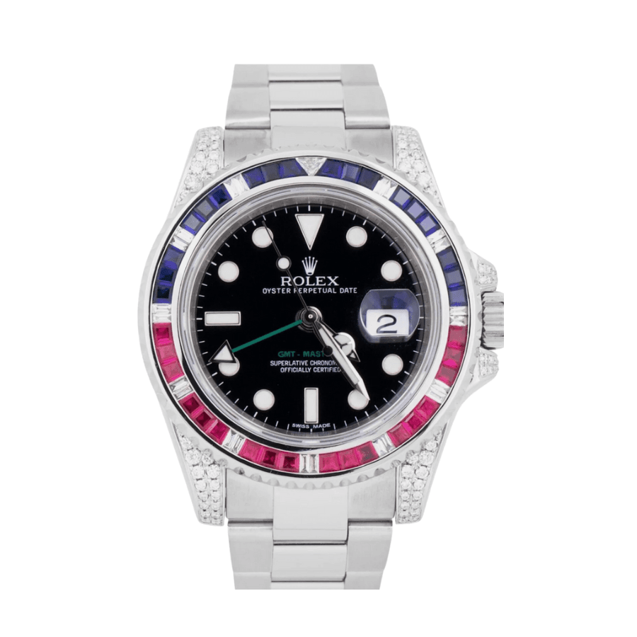 9-Rolexgmt-masteriiwhitegoldblackdial40mm.png Gmt-master ii white gold black dial 40mm - Image 1