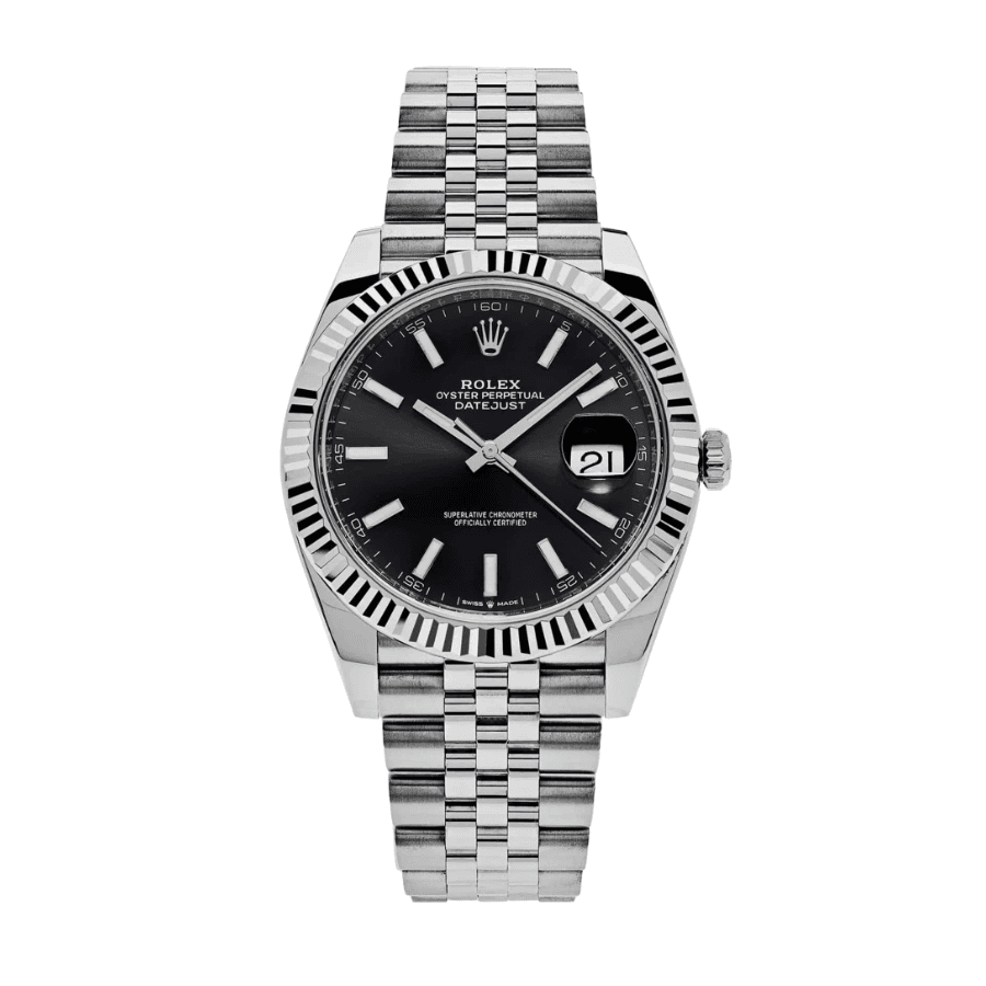 9-datejuststeelblackdial41mm.png Date just steel black dial 41mm - Image 1