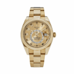 Sky-dweller gold champagne dial arabic numerals 42mm