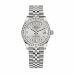 Date just ladies white gold silver dial 31mm