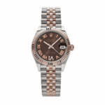 Date just ladies rose gold roman chocolate dial 31mm