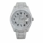 DATEJUST WHITE GOLD DIAMOND ARABIC DIAL ICED OUT